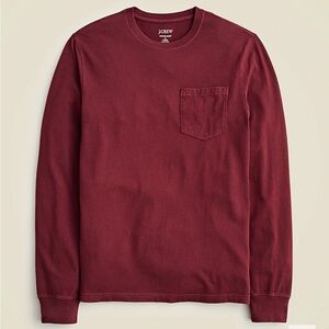 J Crew Long-sleeve vintage-wash cotton pocket T-shirt